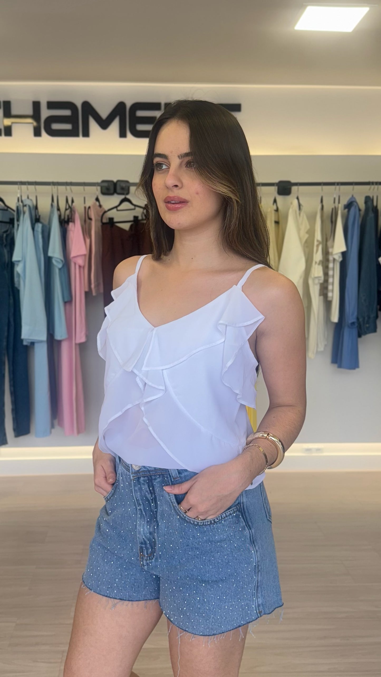Blusa Alça Chiffon
