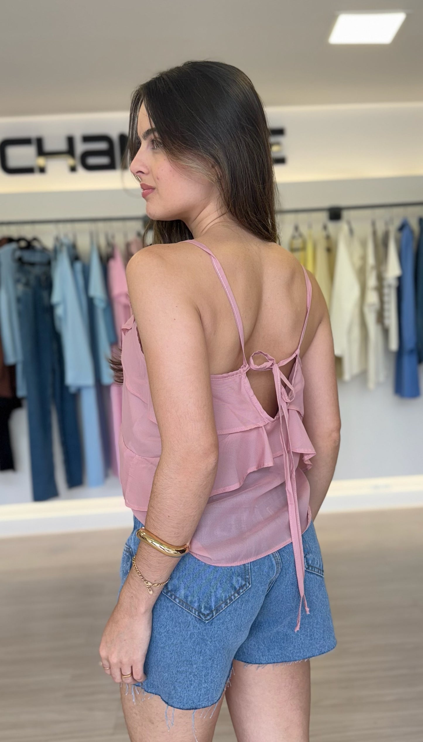 Blusa Alça Chiffon