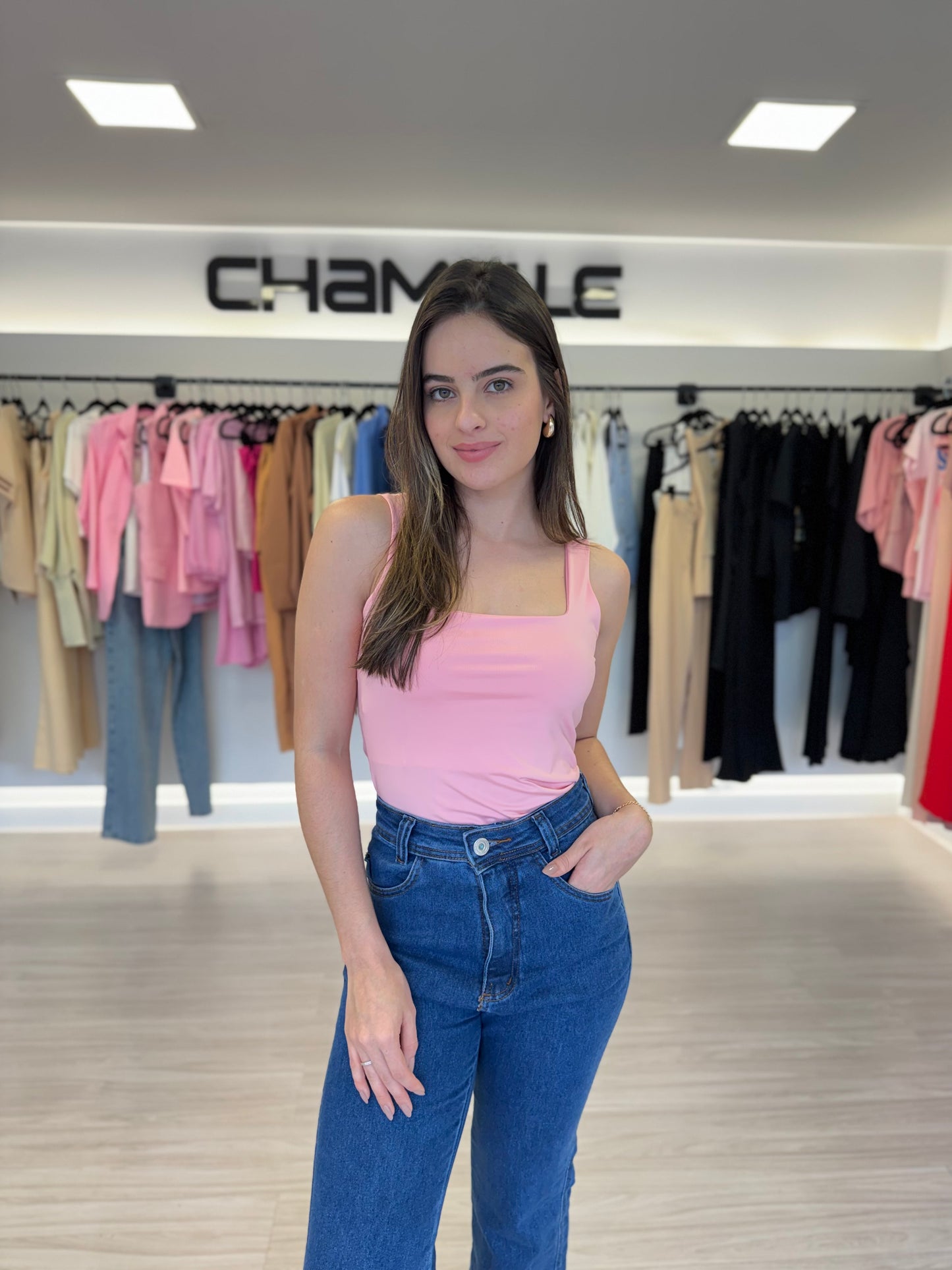 Regata Decote Quadrado Poliamida