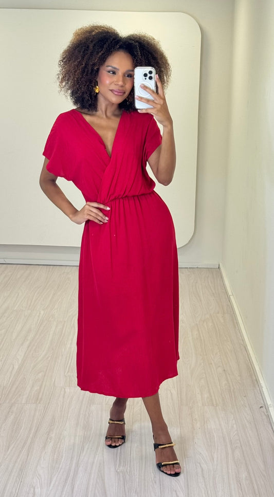 Vestido mídi Transpassado