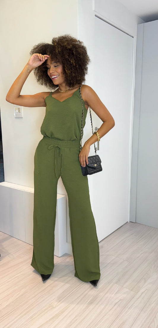 Calça Wide Leg Crepe Airflow