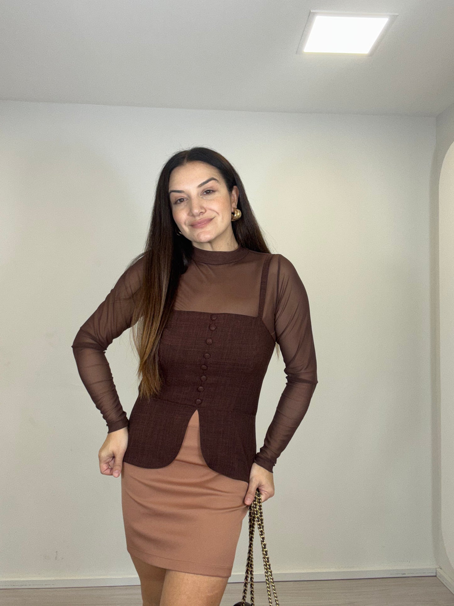 Blusa Peplum de Linhão