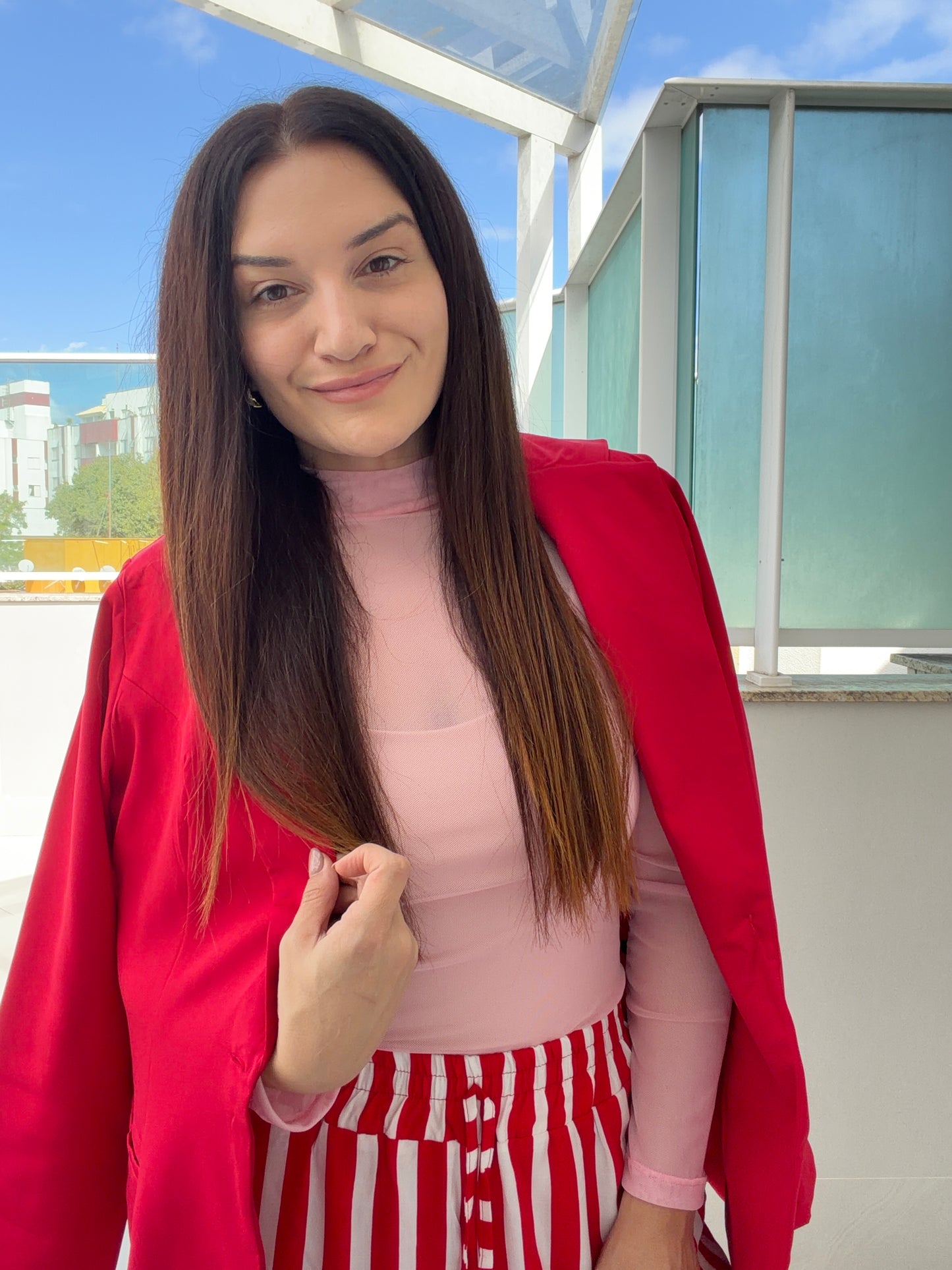 Blusa Tule Rosa